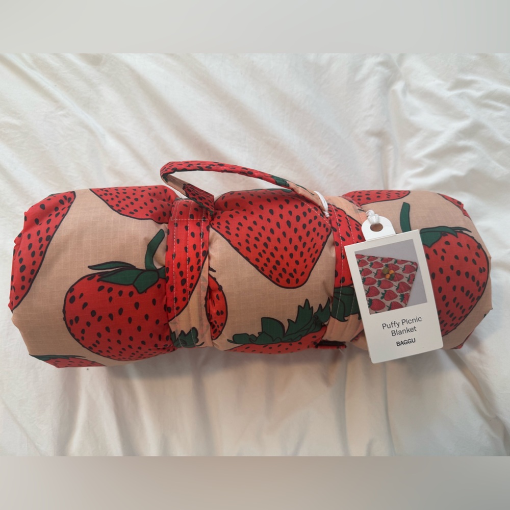 NWT Baggu strawberry picnic blanket